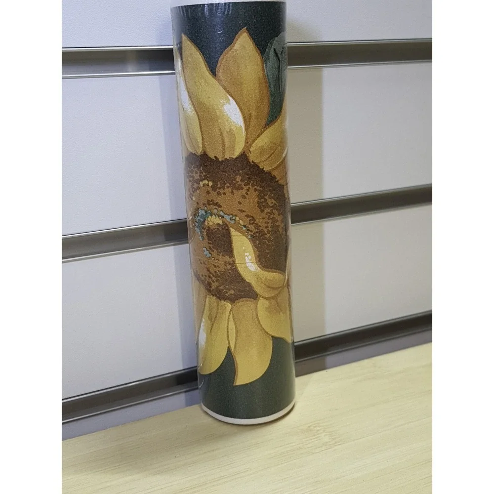 Vintage Sunflower Yellow Green Wallpaper Border 5.5 Yards Long 7